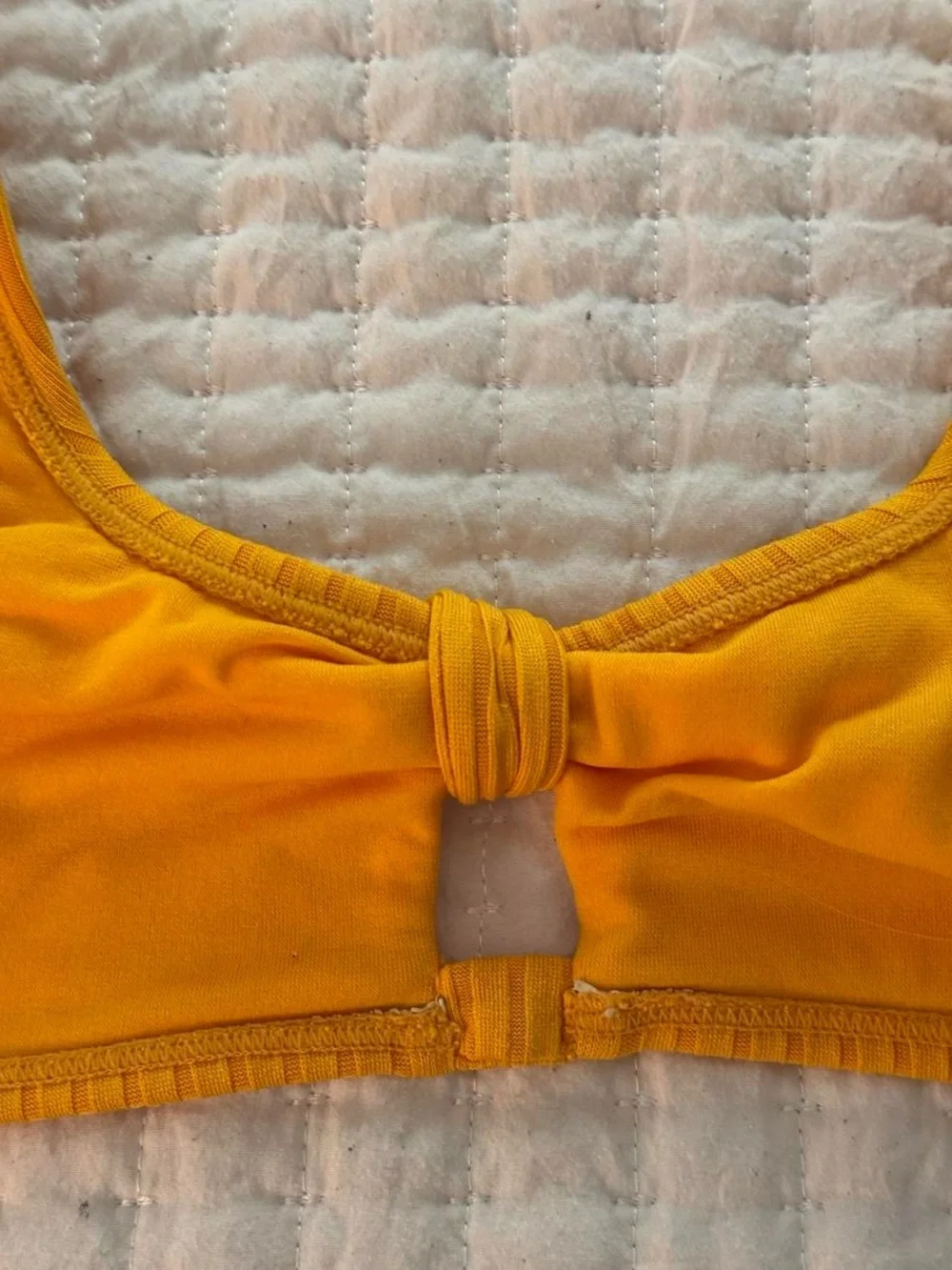 Xhilaration mustard yellow ribbed bikini top- Size L